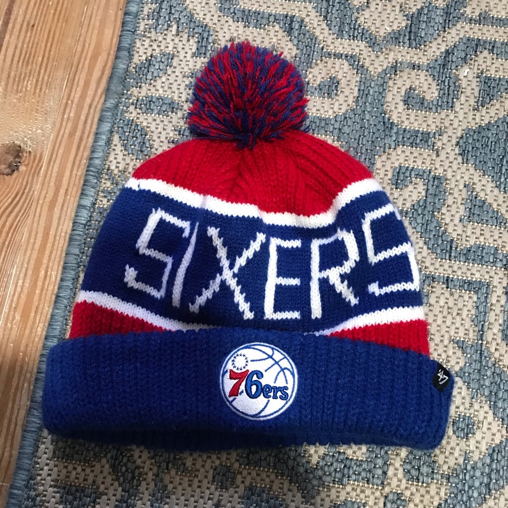 Official Philadelphia 76ers winter pom beanie, unisex